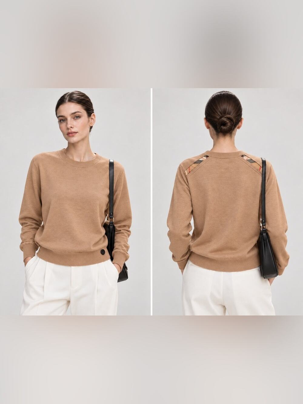 Burberry women’s wool sweater beige NWT L